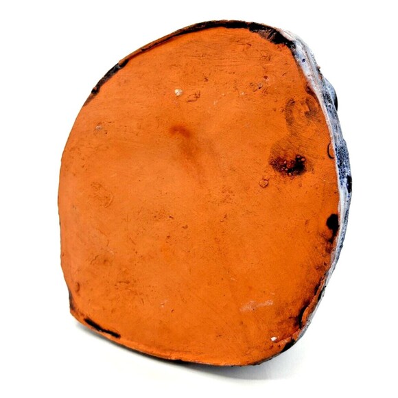 Vintage Clay‎ Art Pottery Figure Sitting w/Pots Primitive Blue Speckled Glazed - Picture 6 of 16